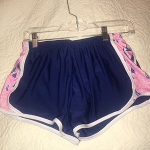 Blue and pink sail boat shorts